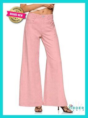 High Waisted Flared Wide Leg Denim Jeans Bell Bottom Pants
